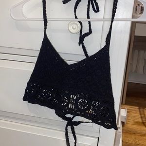 **BRAND NEW black bralette crop top